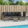 Image de vidaXL Salon de jardin 5 pcs avec coussins gris résine tressée 3261547