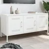 Image de vidaXL Meuble TV blanc 100 5x39x50 5 cm acier support TV buffet TV meuble multimédia banc TV armoire hifi centre de 842951