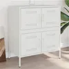 Image de vidaXL Buffet blanc 68x39x79 cm acier armoire placard buffet haut armoire latérale armoire de rangement organisateur 842957