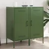 Image de vidaXL Buffets 2 pcs Armoires avec Pieds Placards avec Porte Meubles de Rangement Salon Chambre à Coucher Vert Olive 843021