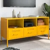 Image de vidaXL Meuble TV Armoire de Télévision avec Pieds Support Télé avec Rangement Salon Salle de Séjour Jaune Moutarde 843039