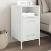 Image de vidaXL Table de Chevet Armoire de Lit avec Porte Table de Nuit avec Compartiment Armoire de Nuit Chambre à Coucher Blanc 843076
