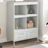 Image de vidaXL Buffet Haut Armoire avec Pieds et Compartiments Meuble de Rangement Organisateur de Salle de Séjour Blanc 843107