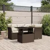 Image de vidaXL Salon de jardin avec coussins 5 pcs marron résine tressée 3266563