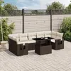 Image de vidaXL Salon de jardin 8 pcs avec coussins marron résine tressée 3267783