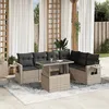 Image de vidaXL Salon de jardin avec coussins 7 pcs gris clair résine tressée 3267932