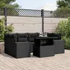 Image de vidaXL Salon de jardin 7 pcs avec coussins noir résine tressée 3269015