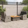 Image de vidaXL Salon de jardin 3 pcs avec coussins Gris Résine tressée ensemble de canapé de jardin ensemble de salon de jardin 3262742