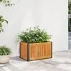 Image de vidaXL Jardinière 45x30x275 cm bois massif dacacia et acier jardinière dextérieur bac à fleurs bac à pommes de terre 367613