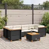Image de vidaXL Salon de jardin 7 pcs avec coussins noir résine tressée 3261743
