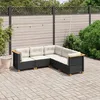 Image de vidaXL Salon de jardin 5 pcs avec coussins noir résine tressée 3261821