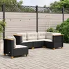 Image de vidaXL Salon de jardin 5 pcs avec coussins noir résine tressée 3261833