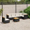 Image de vidaXL Salon de jardin 7 pcs avec coussins noir résine tressée 3261875