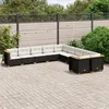 Image de vidaXL Salon de jardin 10 pcs avec coussins noir résine tressée 3262043