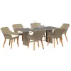 Image de vidaXL Vidaxl Ensemble De Salle À Manger 7 Pièces Beige Poly Rattan en occasion ou reconditionné