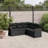 Image de vidaXL Salon de jardin 5 pcs avec coussins noir résine tressée 3258359
