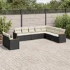 Image de vidaXL Salon de jardin 10 pcs avec coussins noir résine tressée 3258514