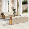 Image de vidaXL Salon de jardin avec coussins 8 pcs beige résine tressée 3259888