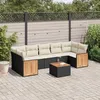 Image de vidaXL Salon de jardin 8 pcs avec coussins noir résine tressée 3259893