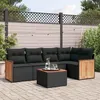 Image de vidaXL Salon de Jardin avec Coussins 6 pcs Canapés de Patio Ensemble de Meubles Mobilier de Terrasse Extérieur Noir 3260032