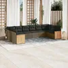 Image de vidaXL Salon de jardin avec coussins 10 pcs gris résine tressée 3260408