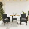 Image de vidaXL Ensemble à manger de jardin et coussins 3 pcs noir rotin acacia 3278709