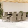 Image de Ensemble à manger de jardin - vidaXL - Beige - 9 pièces - Dossier réglable - Housses lavables