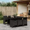 Image de vidaXL Ensemble à manger de jardin coussins 7pcs Noir Résine tressée 3277674