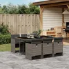 Image de vidaXL Ensemble à manger de jardin et coussins 7 pcs gris rotin 3277675
