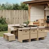 Image de vidaXL Ensemble à manger de jardin et coussins 11 pcs beige poly rotin 3277737