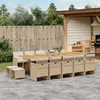 Image de vidaXL Ensemble à manger de jardin et coussins 15 pcs beige 3277767