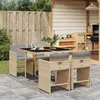 Image de vidaXL Ensemble à manger de jardin coussins 5 pcs mélange beige rotin 3277847