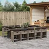 Image de vidaXL Ensemble à manger de jardin 11pcs avec coussins gris poly rotin 3277879