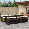 Image de vidaXL Ensemble à manger de jardin et coussins 11 pcs marron rotin 3277880