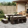 Image de vidaXL Ensemble à manger de jardin et coussins 11 pcs marron rotin 3277916