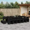 Image de vidaXL Ensemble à manger de jardin 17 pcs coussins noir résine tressée 3277950