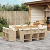 Image de vidaXL Ensemble à manger de jardin et coussins 11 pcs beige poly rotin 3277983