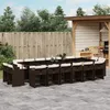 Image de vidaXL Ensemble à manger de jardin et coussins 17 pcs marron rotin 3278012