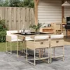 Image de vidaXL Ensemble à manger de jardin avec coussins 5pcs Beige poly rotin 3278025