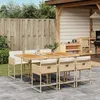 Image de vidaXL Ensemble à manger de jardin et coussins 7 pcs beige poly rotin 3278043