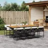 Image de vidaXL Ensemble à manger de jardin 9pcs coussins noir résine tressée 3278054