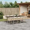 Image de vidaXL Ensemble à manger de jardin et coussins 11 pcs beige poly rotin 3278061