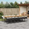 Image de vidaXL Ensemble à manger de jardin 13 pcs coussins noir résine tressée 3278078