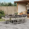 Image de vidaXL Ensemble à manger de jardin 11pcs avec coussins gris poly rotin 3278158