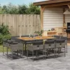 Image de vidaXL Ensemble à manger de jardin 11pcs avec coussins gris poly rotin 3278161