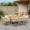 Image de vidaXL Ensemble à manger de jardin et coussins 11 pcs beige poly rotin 3278163