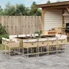 Image de vidaXL Ensemble à manger de jardin et coussins 13 pcs beige 3278169