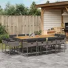 Image de vidaXL Ensemble à manger de jardin coussins 13 pcs gris résine tressée 3278173
