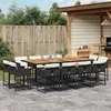 Image de vidaXL Ensemble à manger de jardin 13 pcs coussins noir résine tressée 3278174