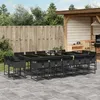 Image de vidaXL Ensemble à manger de jardin 15 pcs coussins noir résine tressée 3278178